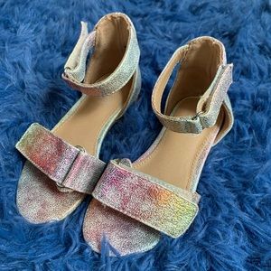 7 Toddler Girl Rainbow Metallic Sandals